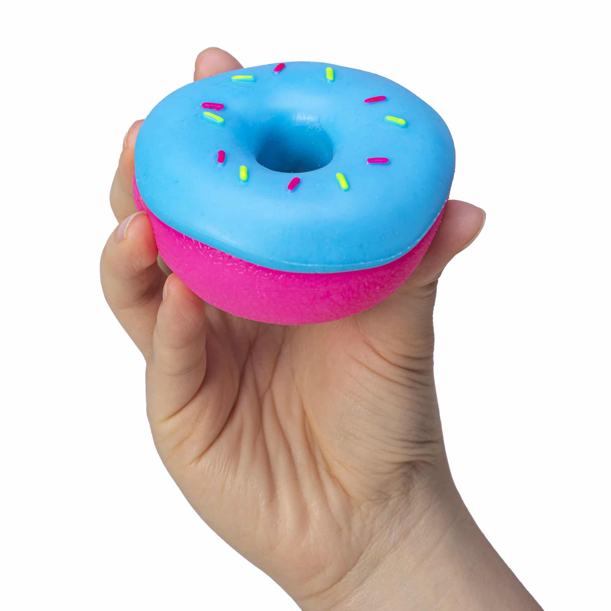 NeeDoh Dohnuts X1 Pink with Blue Frosting - In Hand