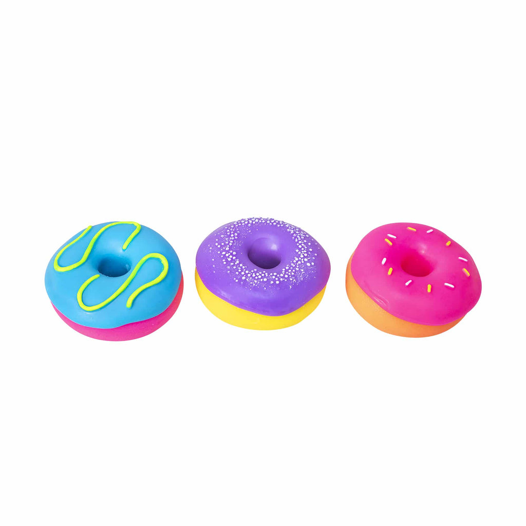 NeeDoh Dohnuts X1 Group - Pink and Blue, Yellow and Purple, Orange and Pink