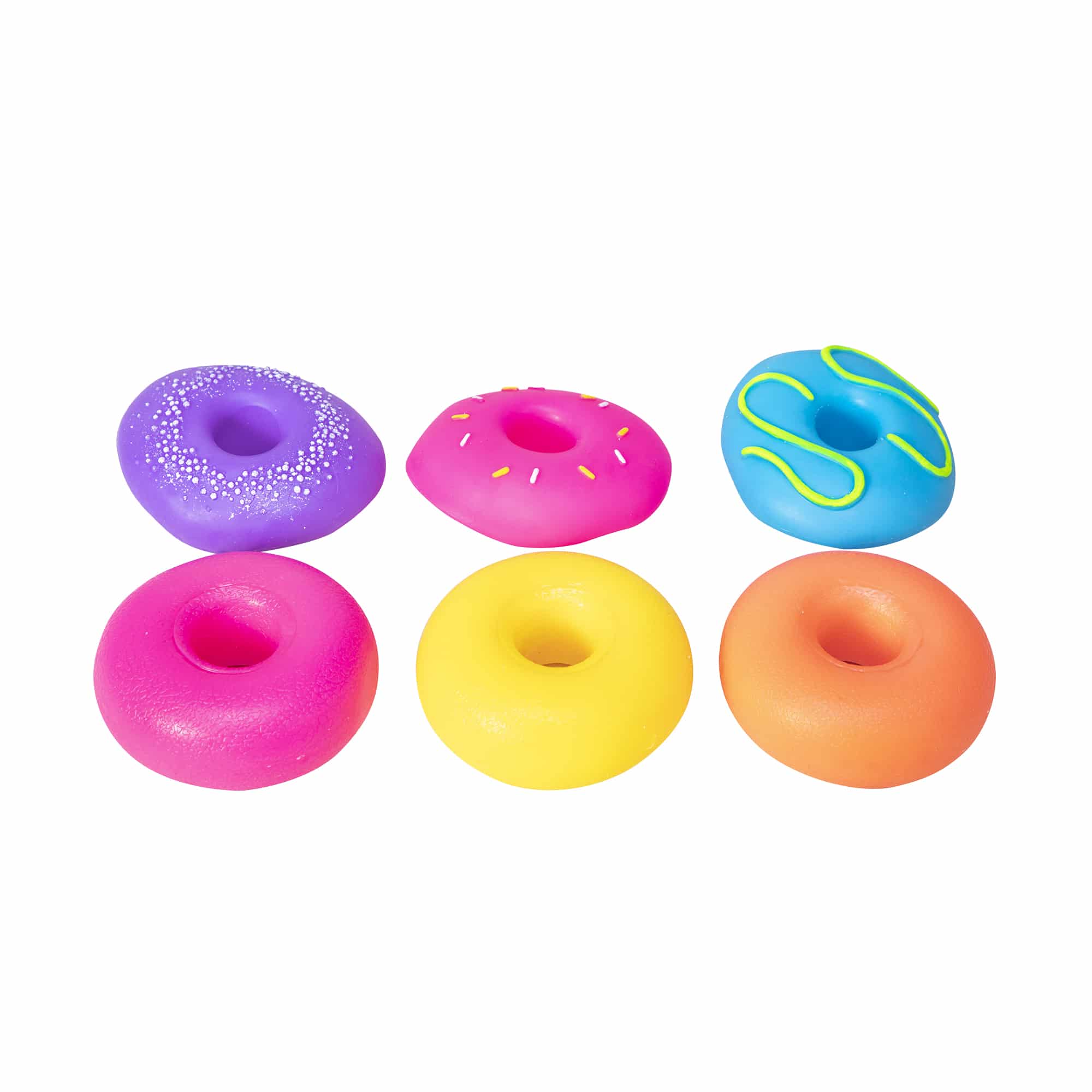 NeeDoh Dohnuts X1 Group - Pink and Purple, Yellow and Pink, Orange and Blue with Removable Frosting Pieces