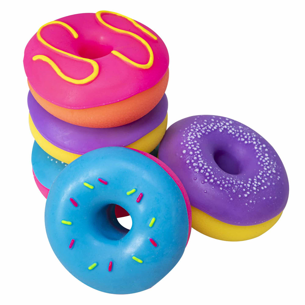 NeeDoh Dohnuts X1 Stack and Group - Pink, Purple, and Blue frosted