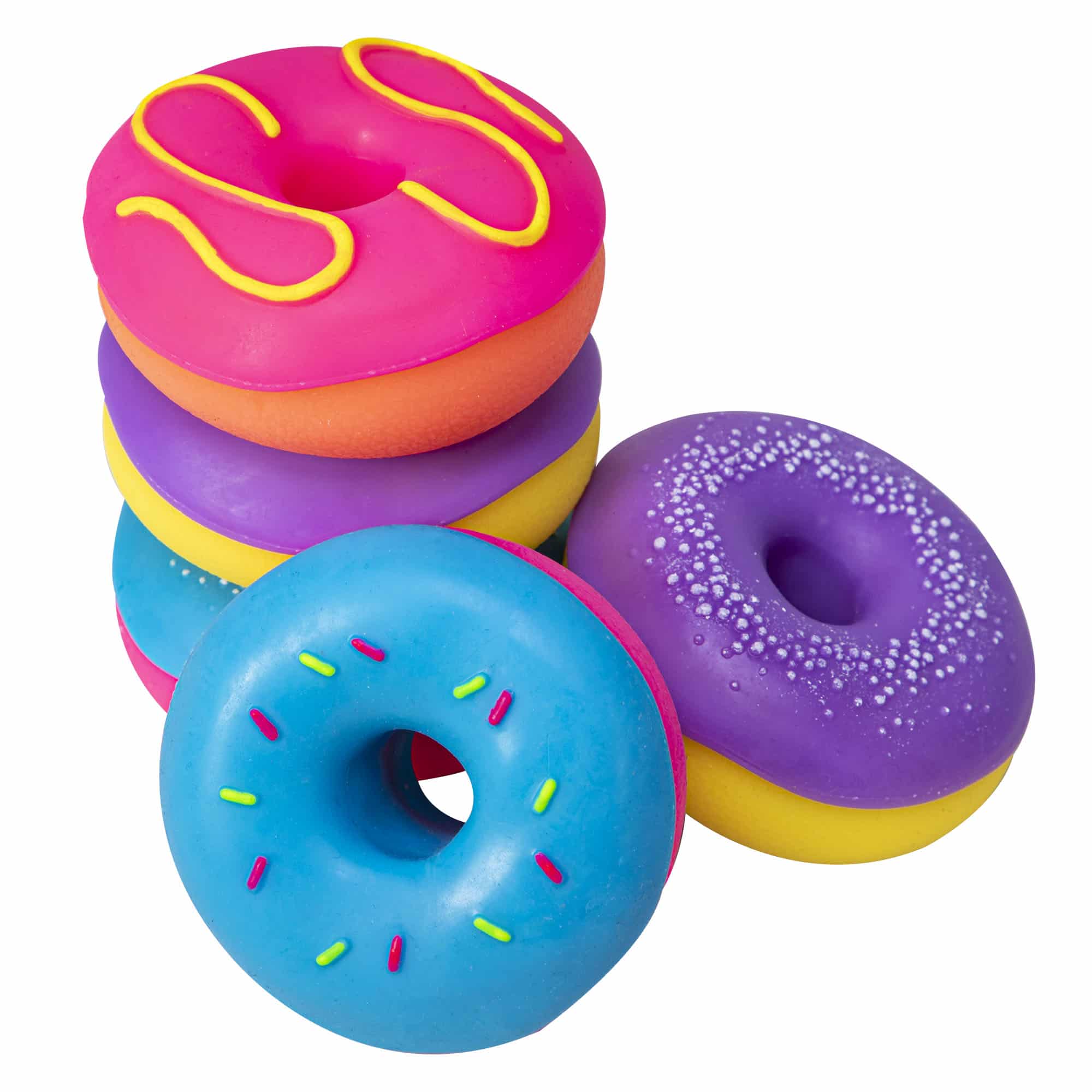 NeeDoh Dohnuts X1 Stack and Group - Pink, Purple, and Blue frosted