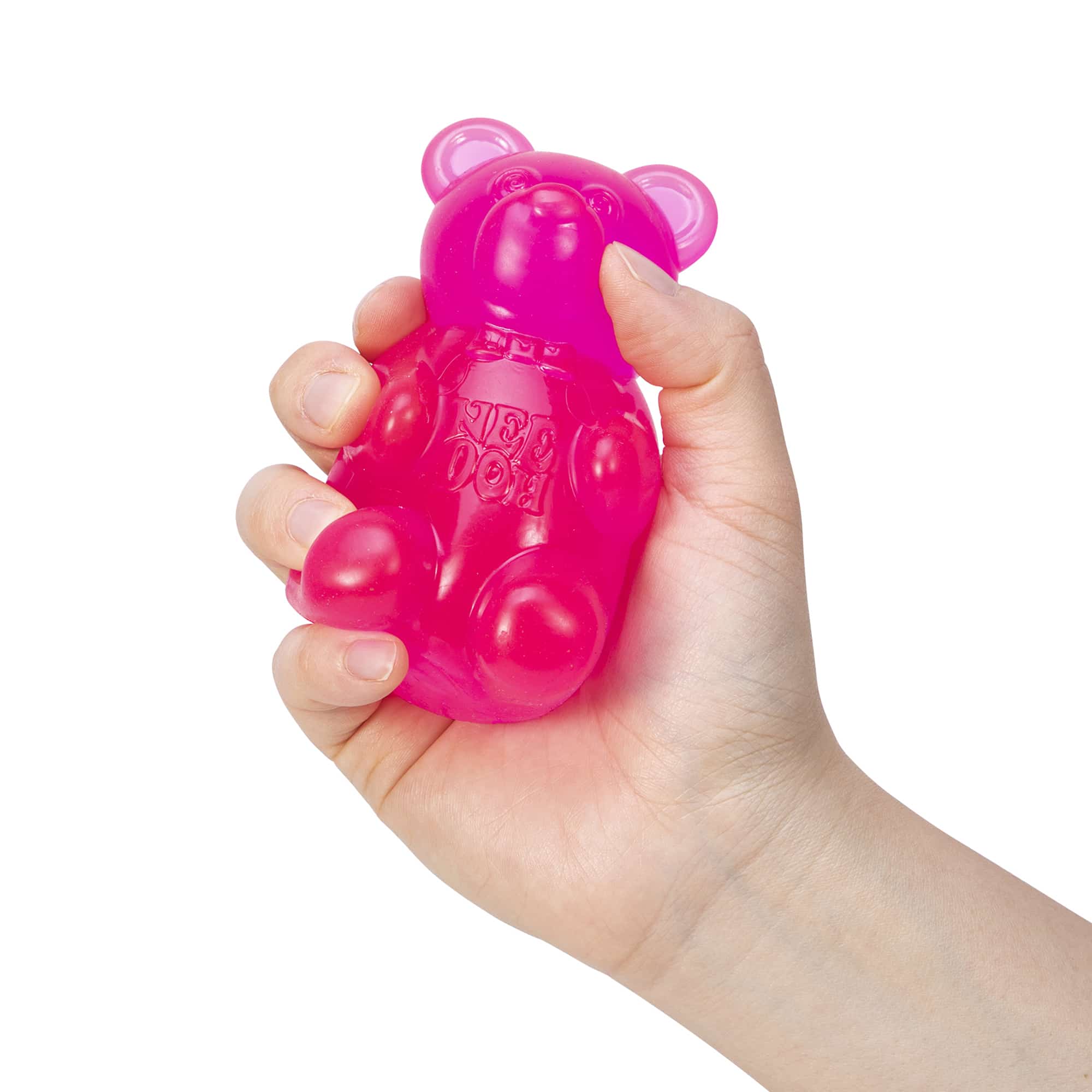 NeeDoh Gummy Bear I9 - Hand holding Pink Gummy Bear I9