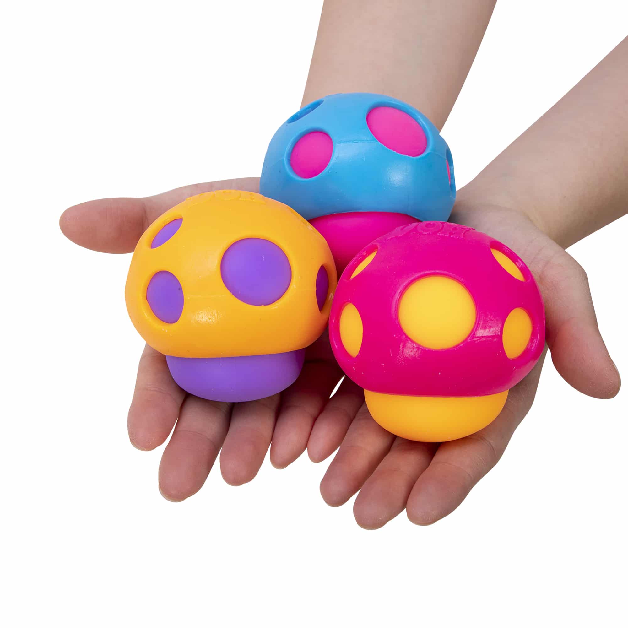 NeeDoh Groovy Shroom S5 - Hands Holding Group of 3