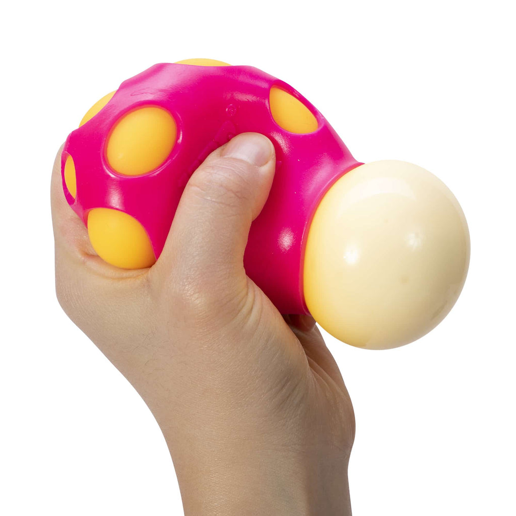 NeeDoh Groovy Shroom S5 - Hand Squeezing Orange with Pink Top Mushroom