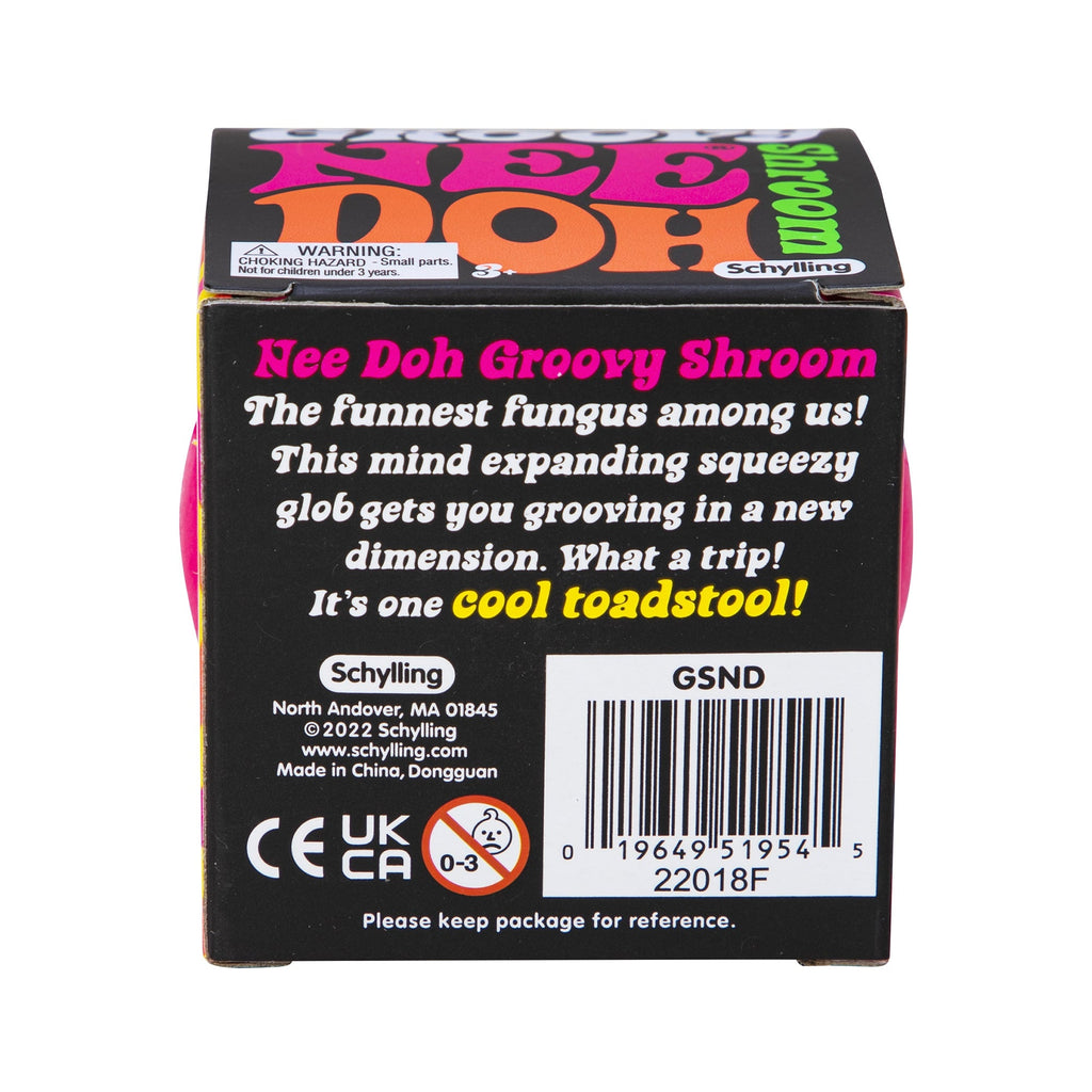 NeeDoh Groovy Shroom S5 - Package Bottom - Orange with Pink Top Mushroom