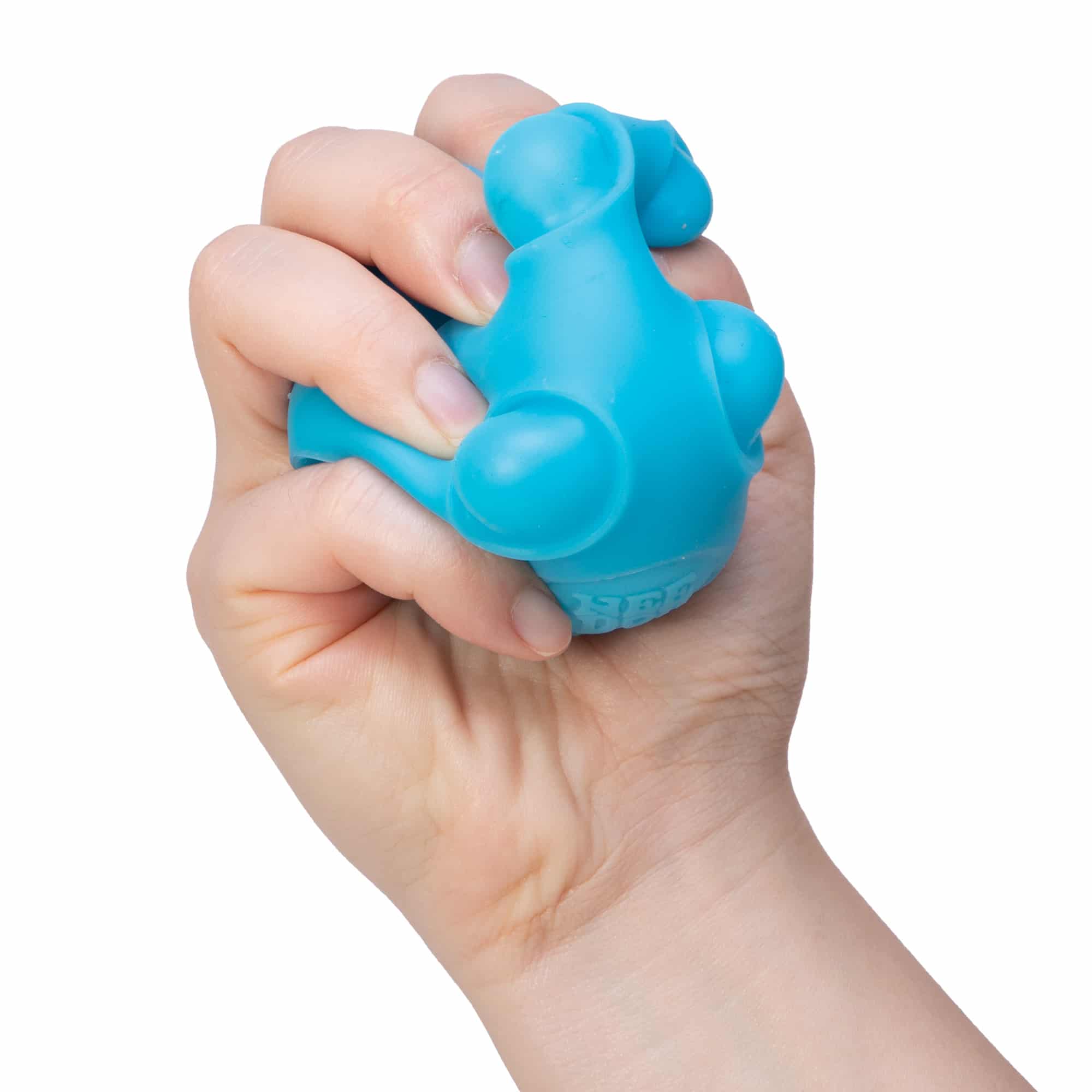 NeeDoh Happy Snappy J6 - Hand squeezing blue Happy Snappy J6