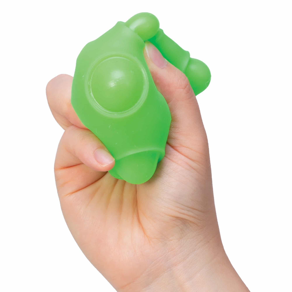 NeeDoh Happy Snappy J6 - Hand squeezing green Happy Snappy J6