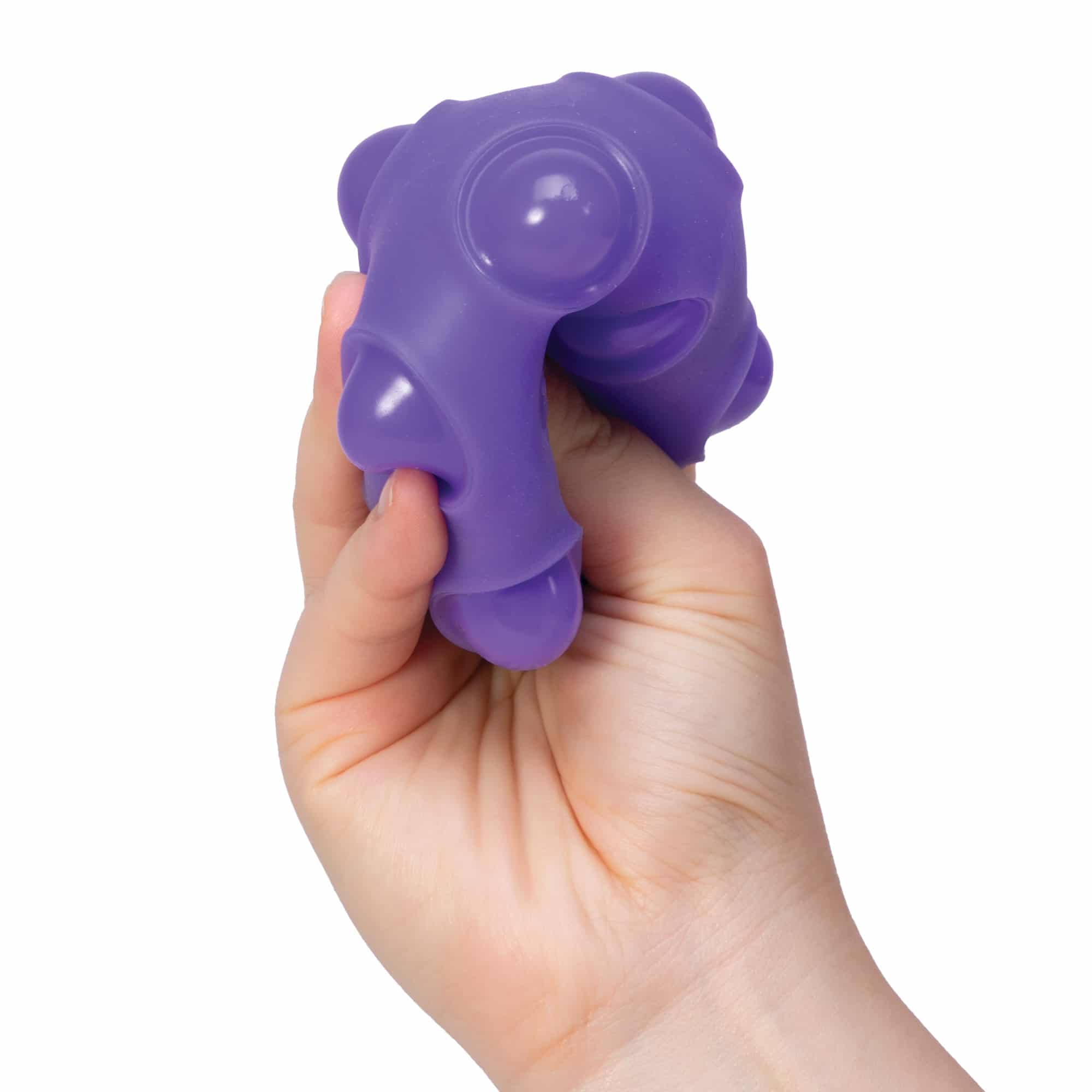 NeeDoh Happy Snappy J6 - Hand squeezing purple Happy Snappy J6